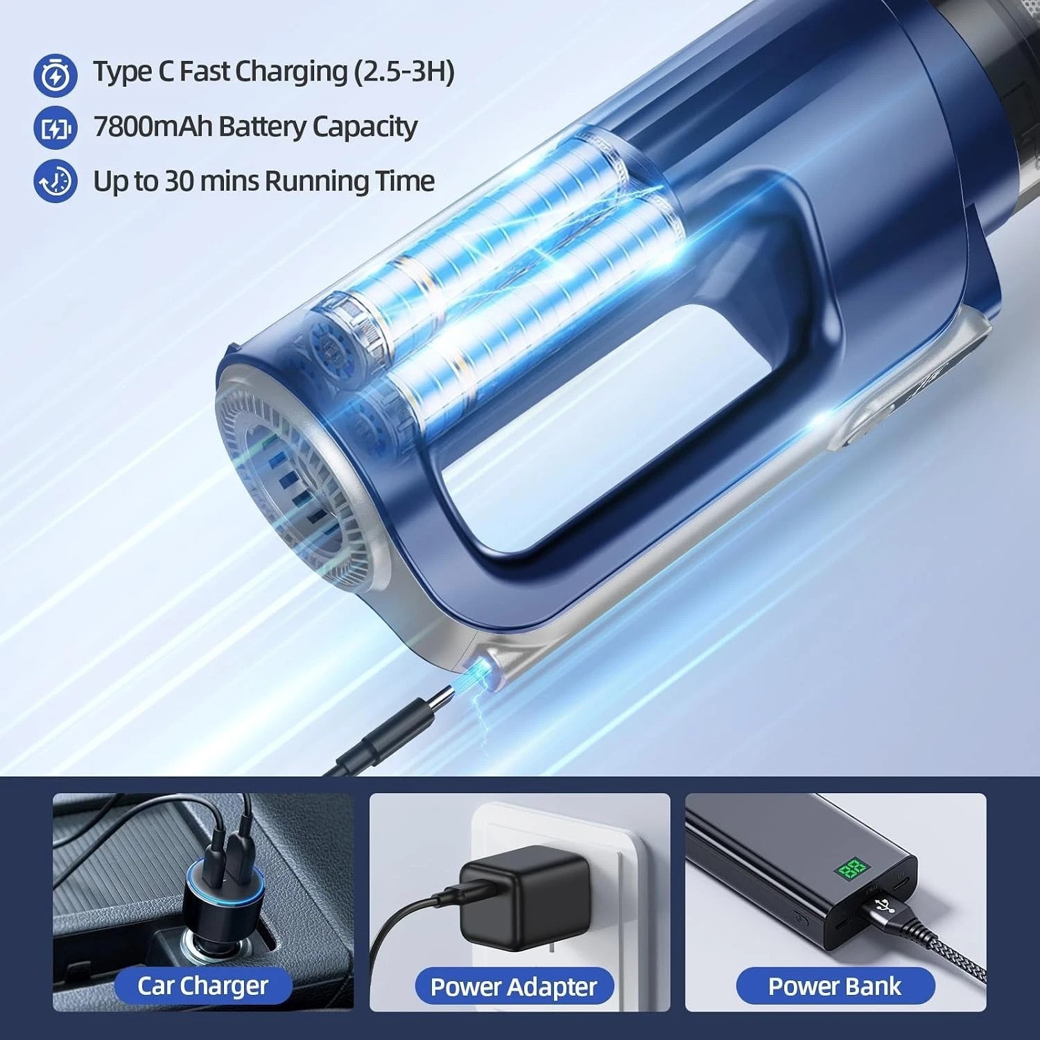 Handheld Vacuum with 7800mAh Battery & LED Light