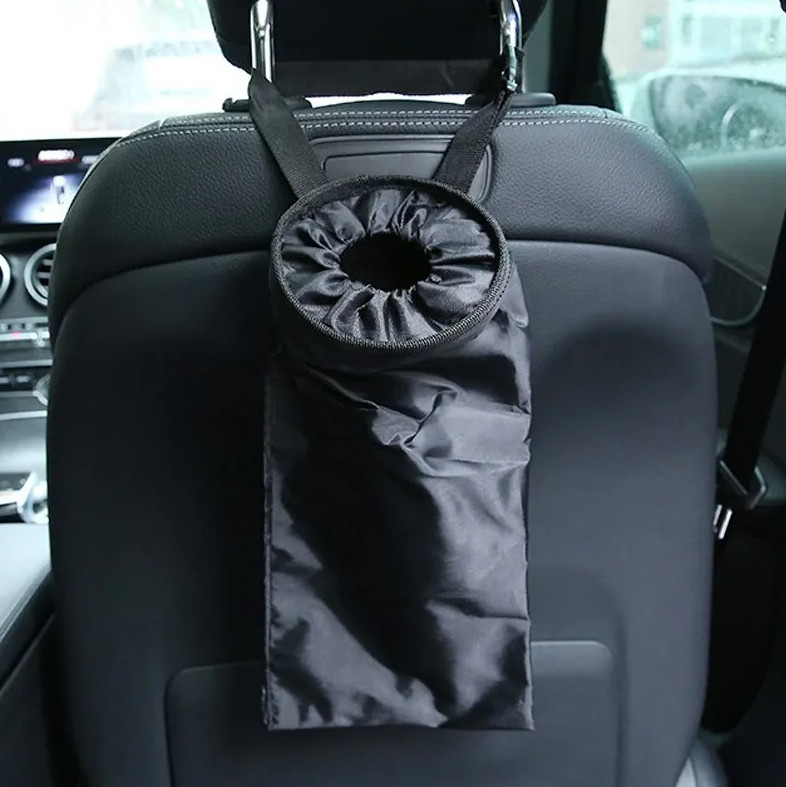 1 pc Car Seat Back Trash Bag Oxford Cloth Hanging Garbage Storage Organizer