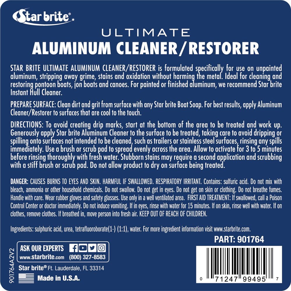 Star Brite Aluminum Cleaner – for Pontoons, Canoes & Unpainted Aluminum 64 oz