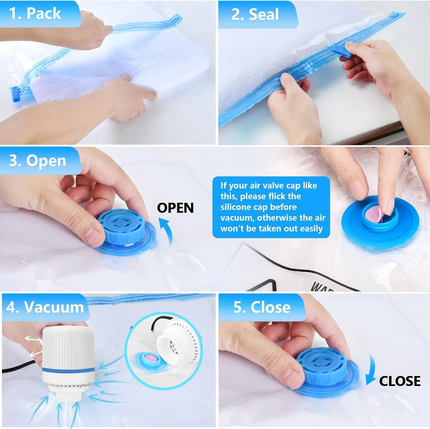 Electric Pump for Vacuum Storage Bags Travel Vacuum Pump for Various Sealing Bag
