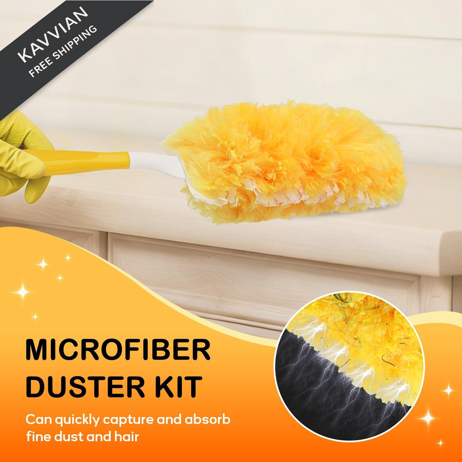 SetSail 30 Count Duster Refills for Swiffer with 1 Handle Orange