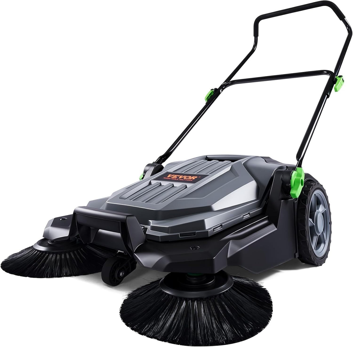 Walk-behind Hand Push Floor Sweeper, 25.6″ Sweeping Width | Manual Non-Electr…