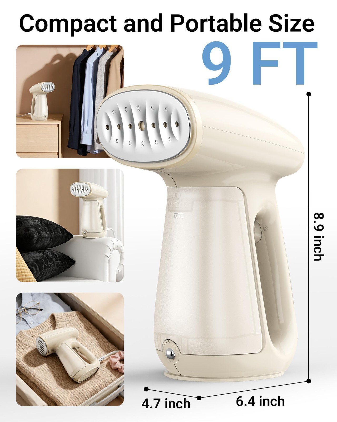 Steamer for Clothes, 1300W 25s HeatUp Clothes Steamer with 230ml Tank