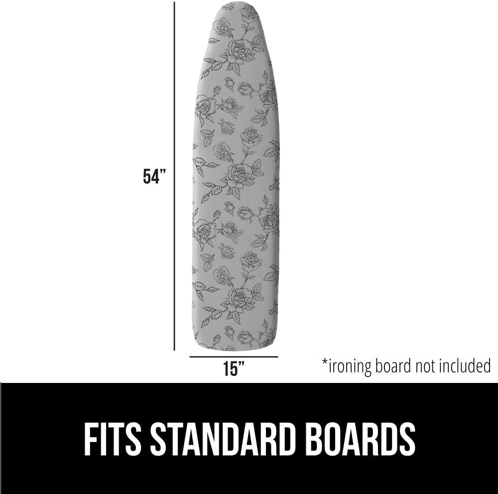 Scorch Resistant Ironing Board Cover with Strong Bungee Elastic – Floral