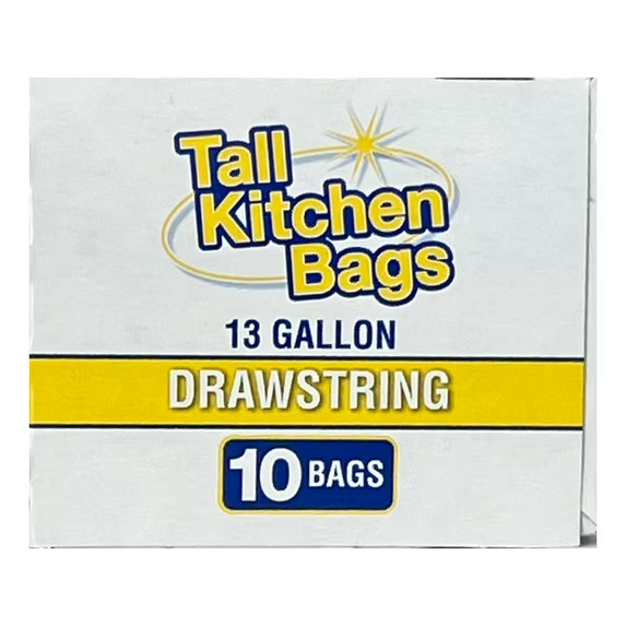 Basic Kitchen Trash Bags, 13 Gallon, 10 Bags