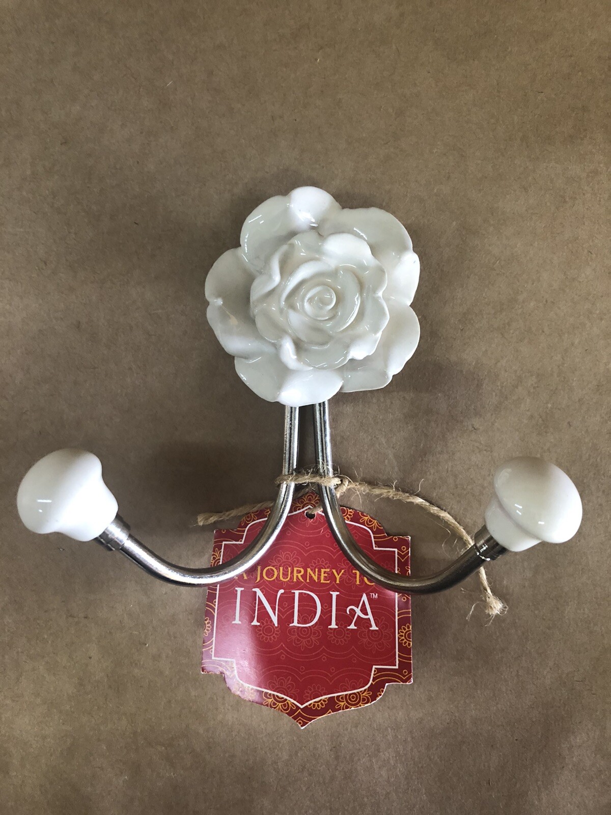 Flower Double Cloth Hanger Set Of 3 White/pink/green (See Pictures) last Item