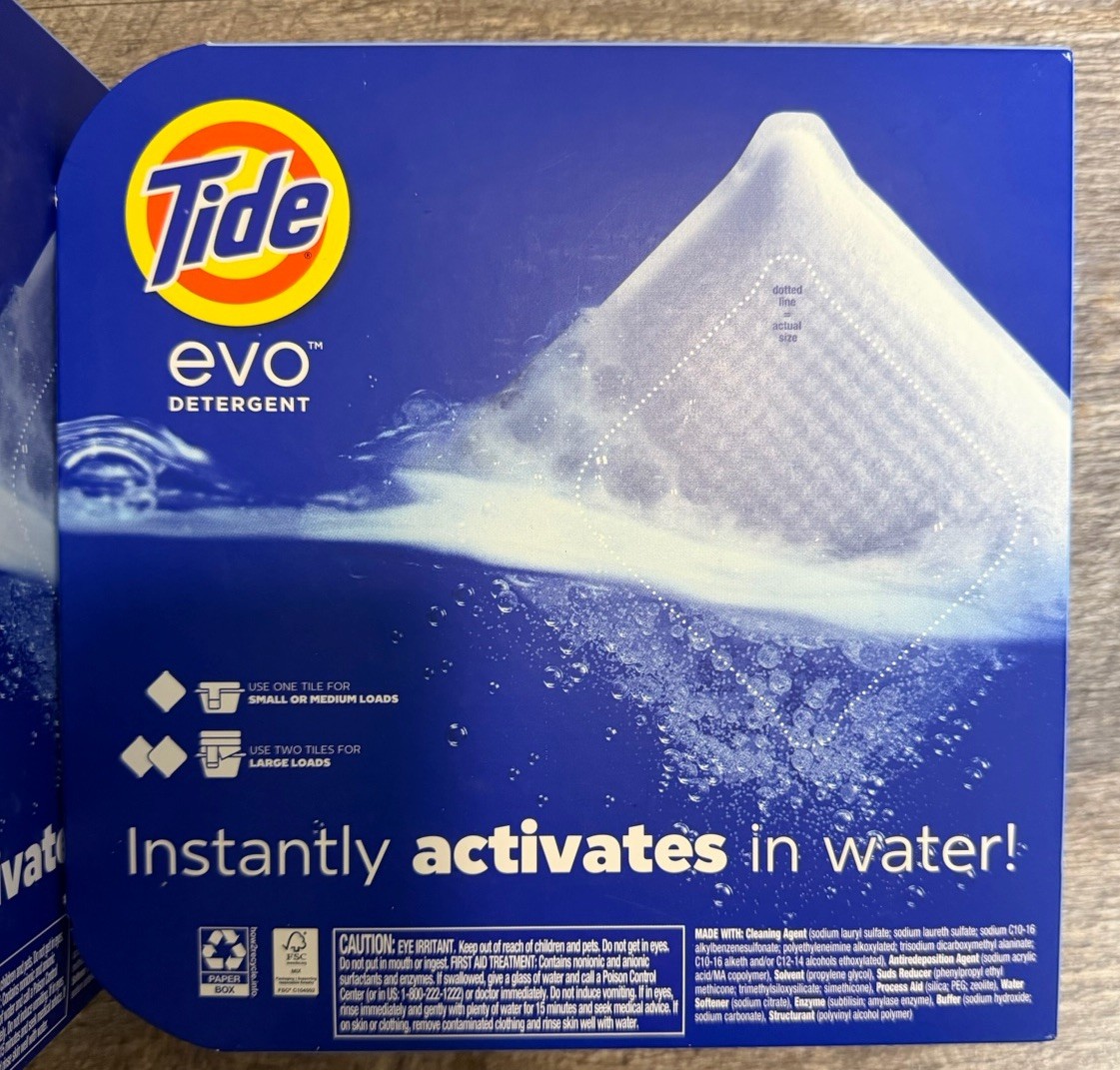 Tide Evo Laundry Detergent Free Gentle Hypoallergenic Sensitive Skin, 42 Tiles