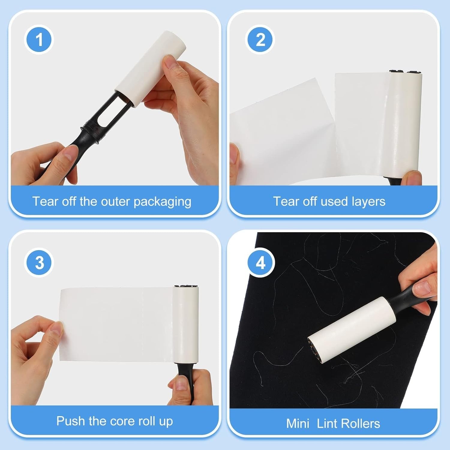 Lightweight Mini Lint Roller Bulk – 80 Stickers for Ultimate Cleanliness Anytime
