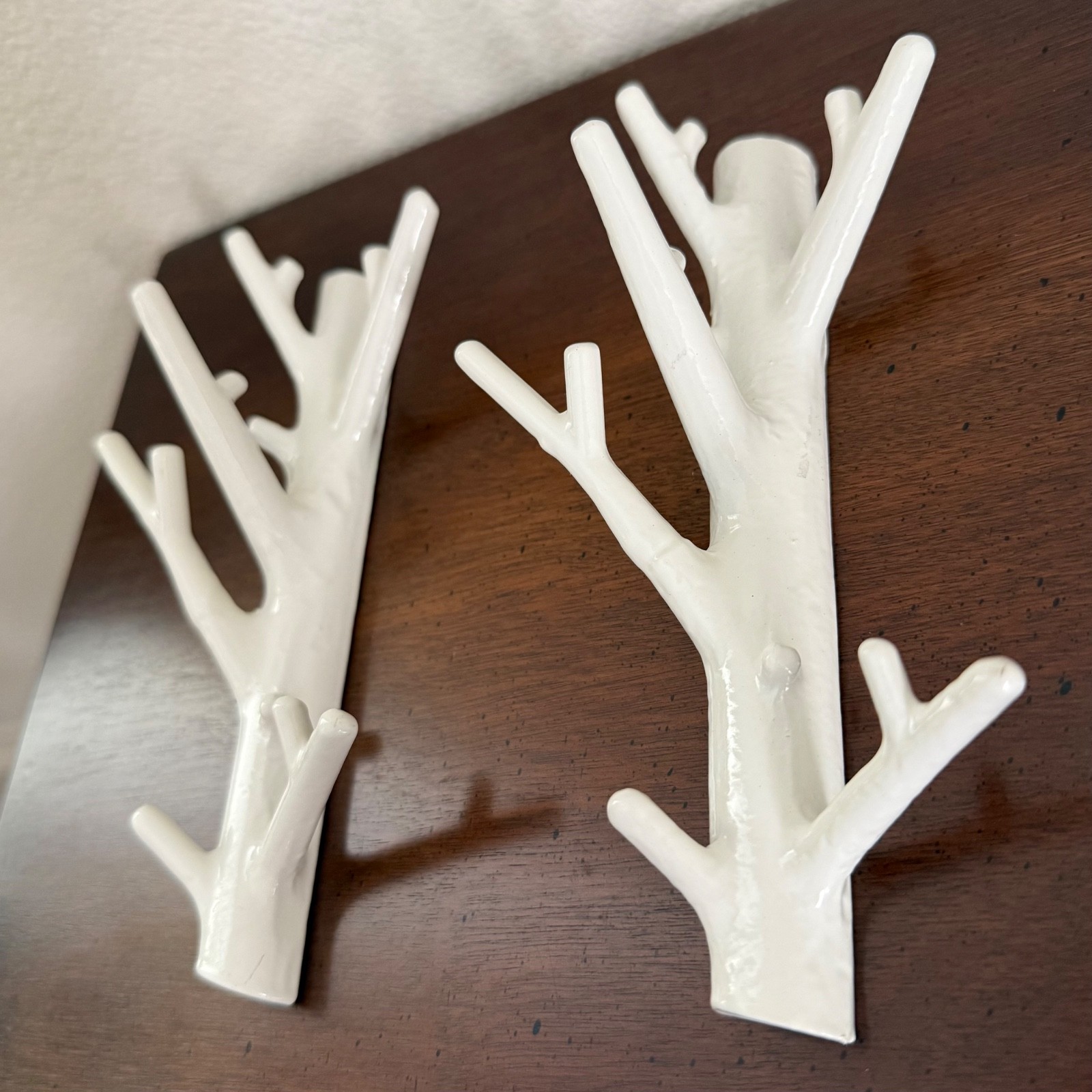 Bosign Branch™ Hook M White Solid Cast Iron Wall Hooks Modern Decor 6.5 Inches