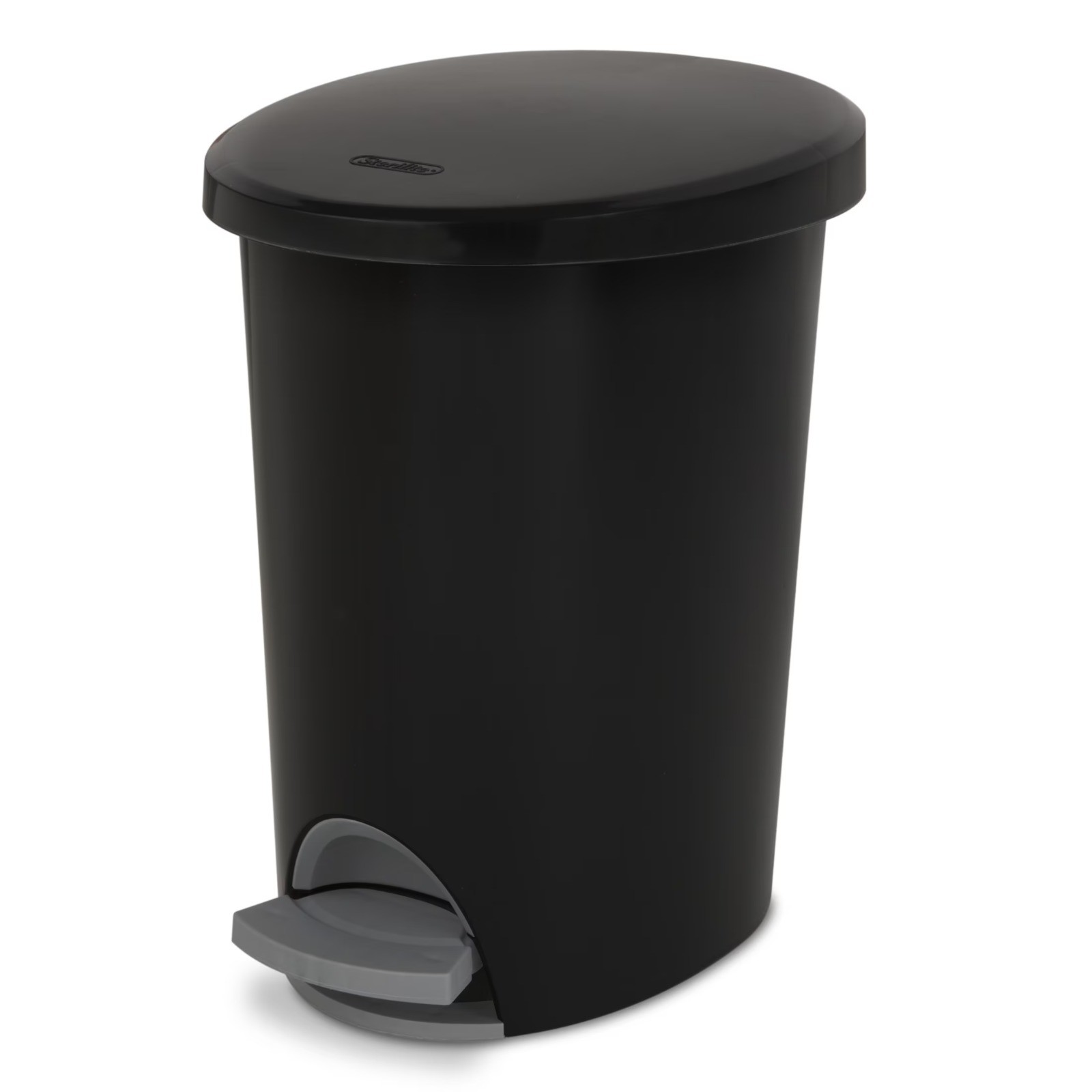 Small Bathroom Trash Can, 2.6 Gallon Plastic Garbage Bucket Bin with Step Lid