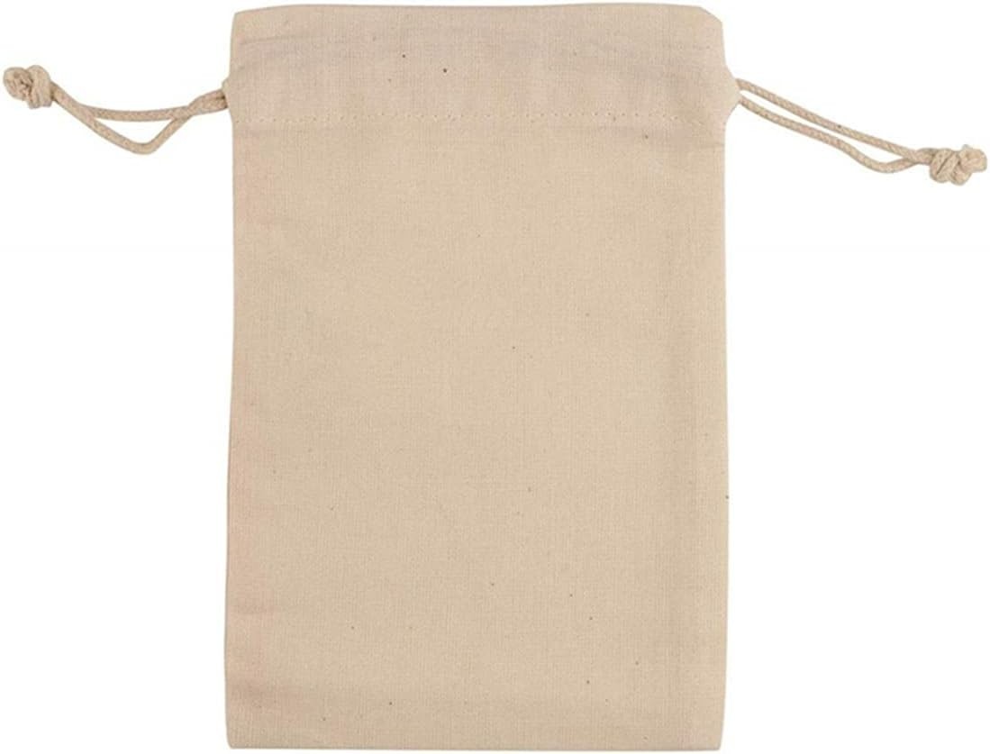 50PS Cotton Bags Cotton Muslin Bags Drawstring Muslin Bag for Wedding Party F…
