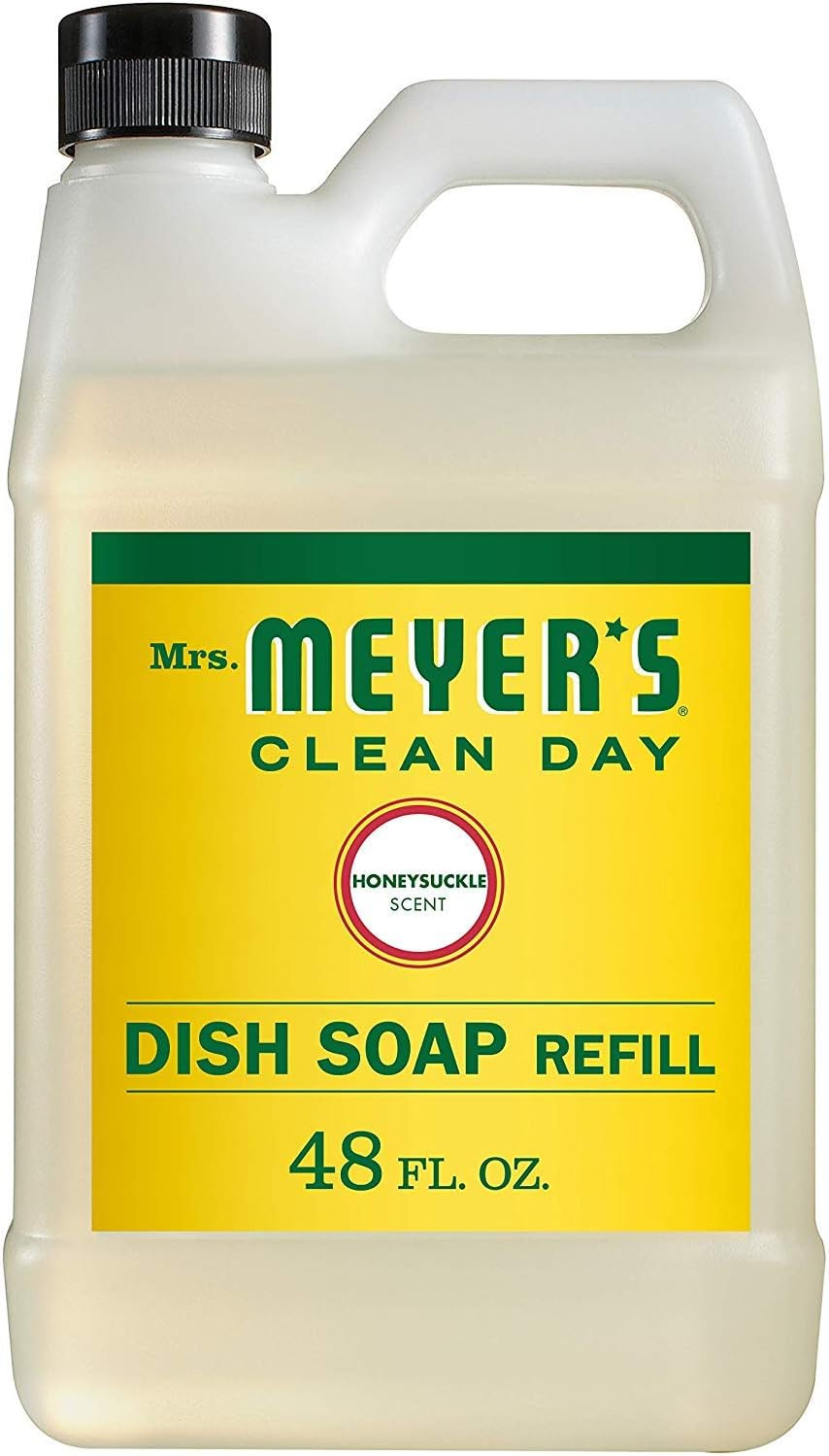MRS. MEYER’S CLEAN DAY Liquid Dish Soap Refill, Honeysuckle, 48 Fl. Oz