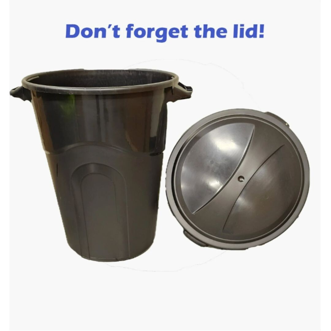 Hyper Tough 32 Gallon Heavy Duty Plastic Garbage Can Included Lid Indoor/Outdoor