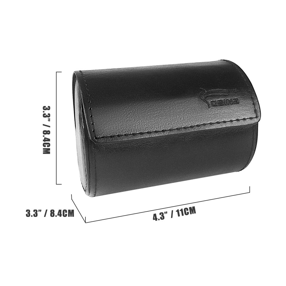 Leather Tie Case Box Organizer For Mens Necktie Bow Tie Storage Black 4.3 Inch