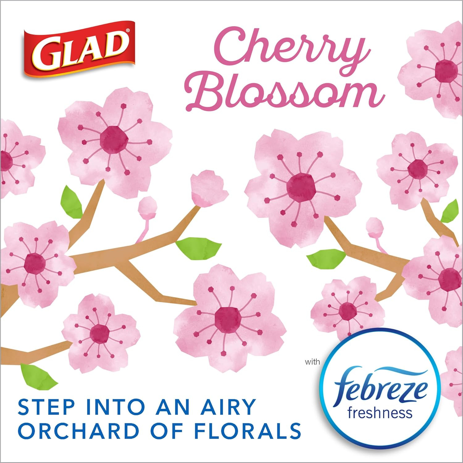 Odorshield Small Drawstring Trash Bags, 4 Gal, Pink, Cherry Blossom, 80 Ct, Pack