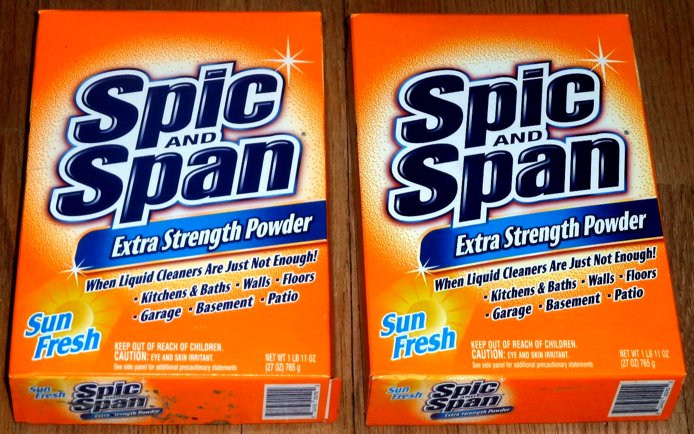 2 Spic and Span Extra Strength Powder Sun Fresh 27 Oz Unopened