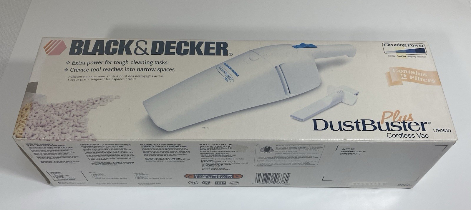 Vintage Black & Decker Dustbuster Cordless Vac DB 300 NEW Old Stock. Sealed Box!