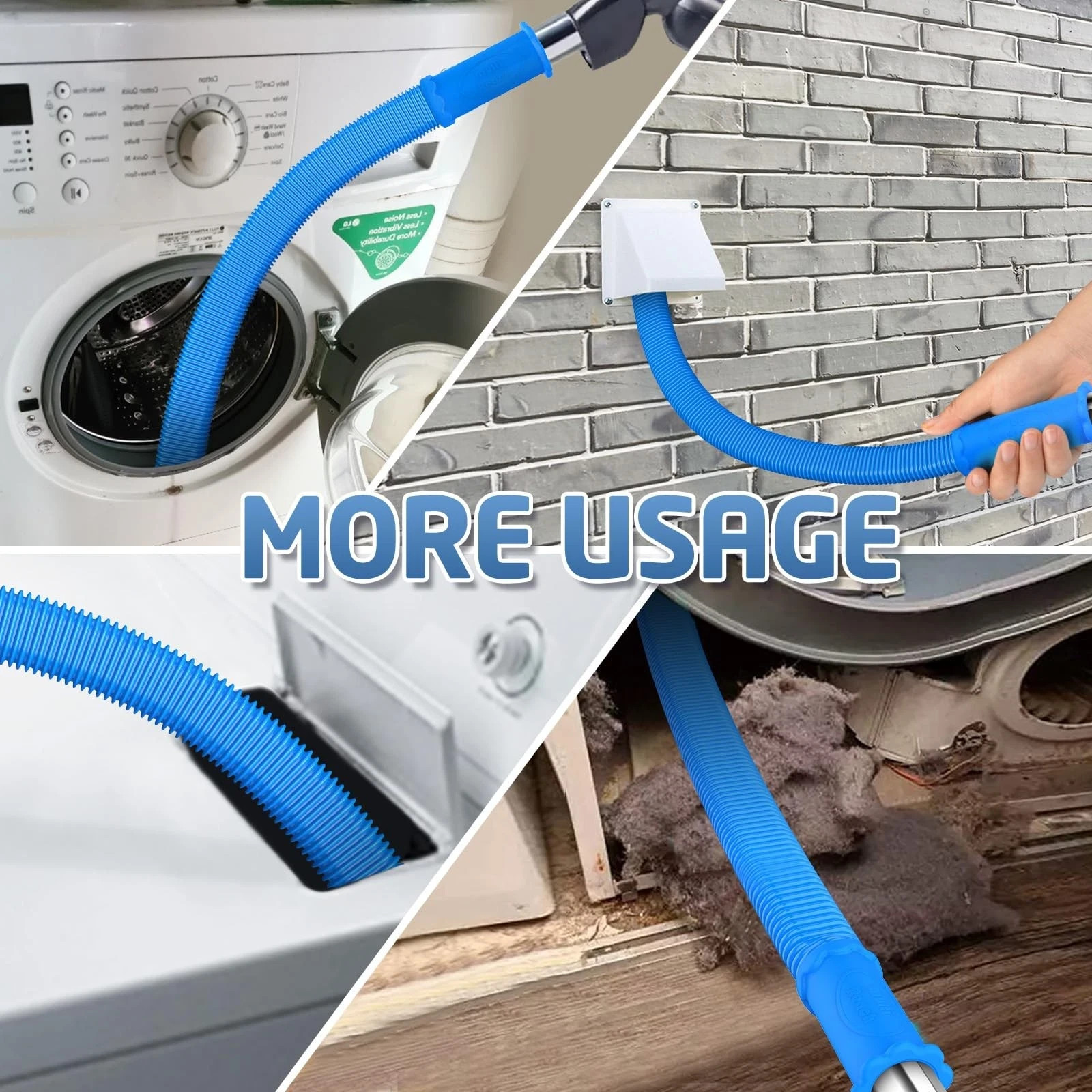 PetOde 2 Pieces Dryer Vent Cleaner Kit Compatible with Most Vacuum Cleaner,