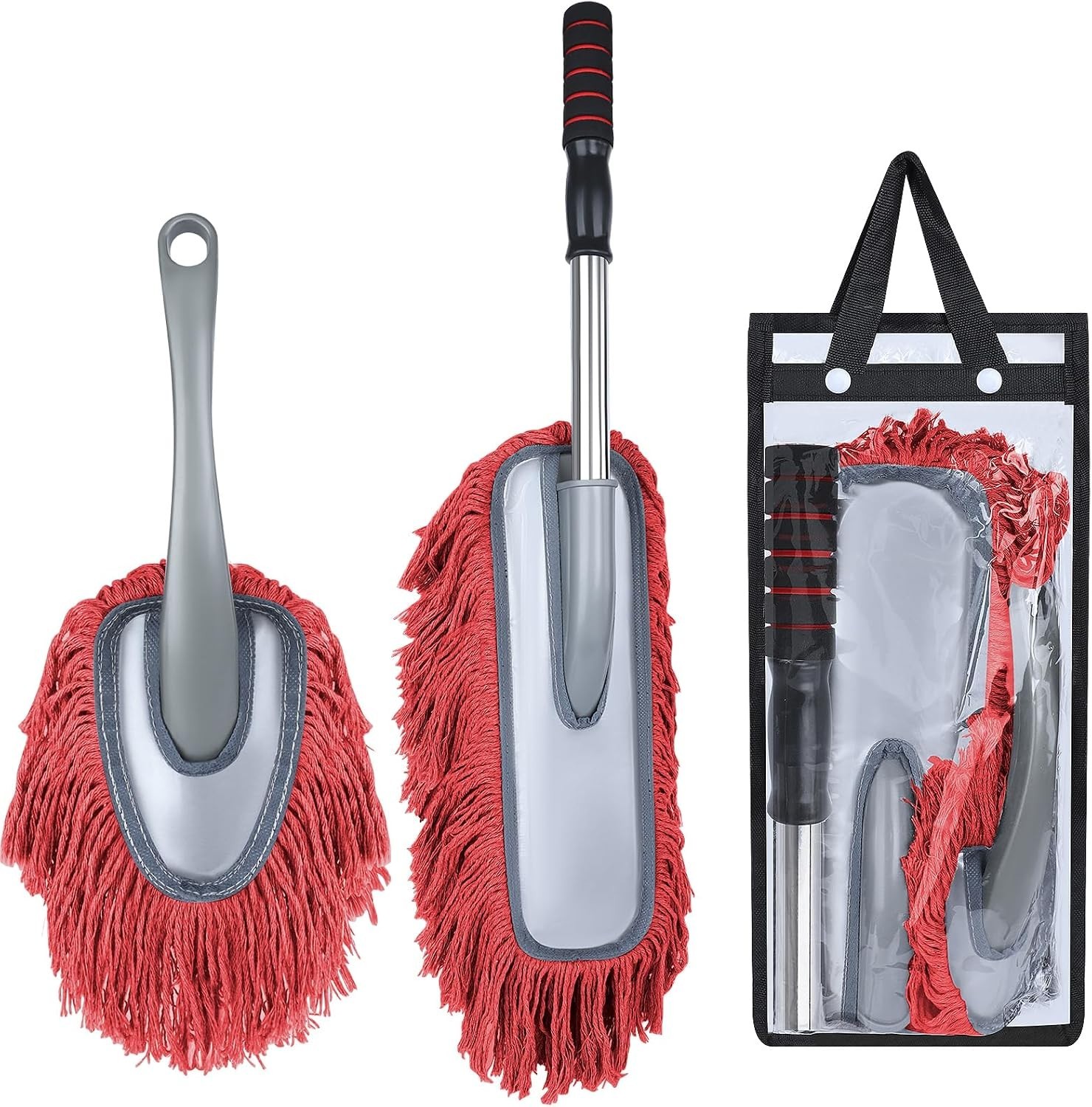 2 Pack Large Car Duster Exterior Scratch Free with Extendable Handle and Car …