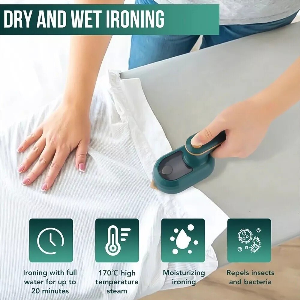 Micro Steam Iron Machine Mini Portable Steamer Handheld Garment Clothes Ironing