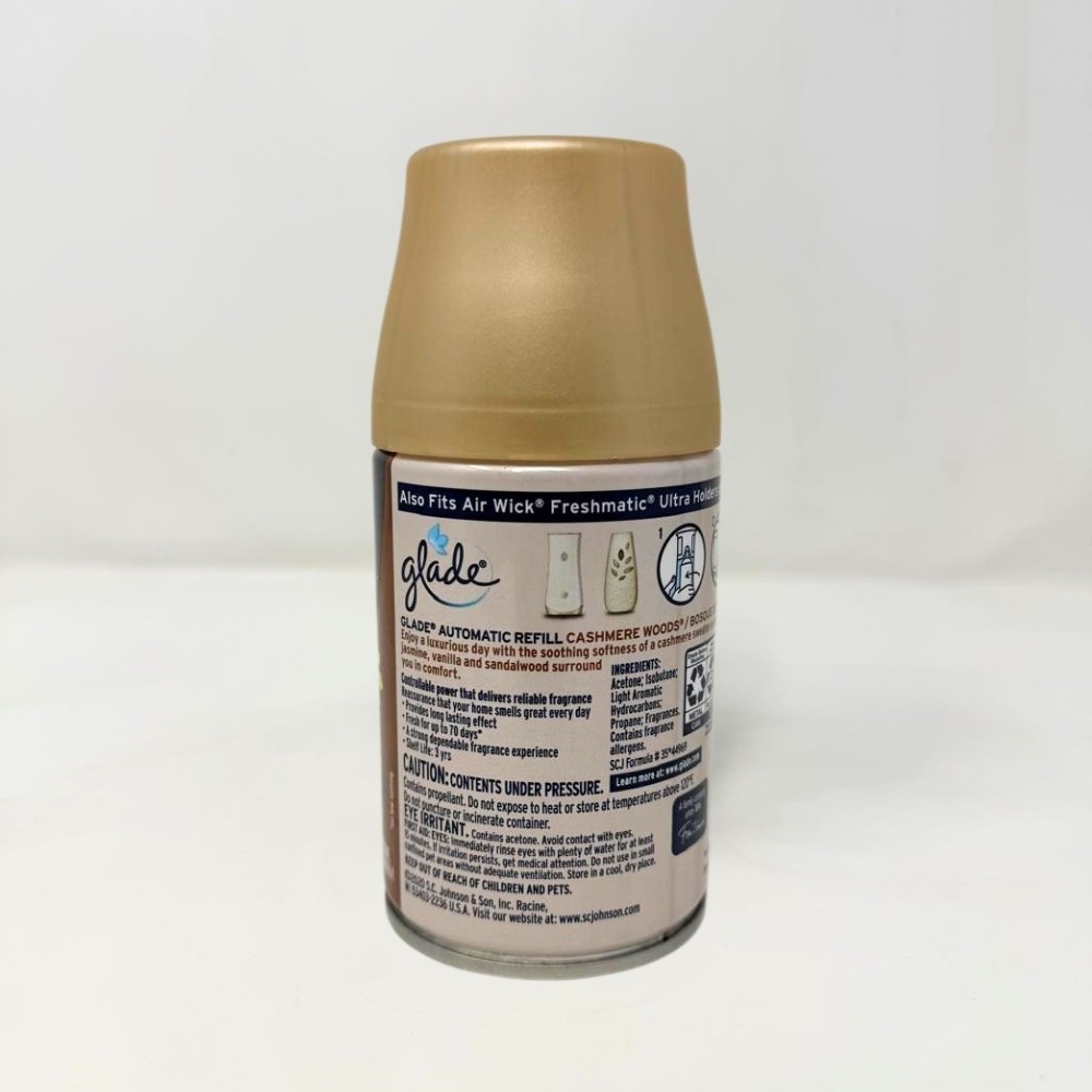 6 Pack – Glade Automatic Spray Air Freshener Refills, Cashmere Woods, 6.2oz
