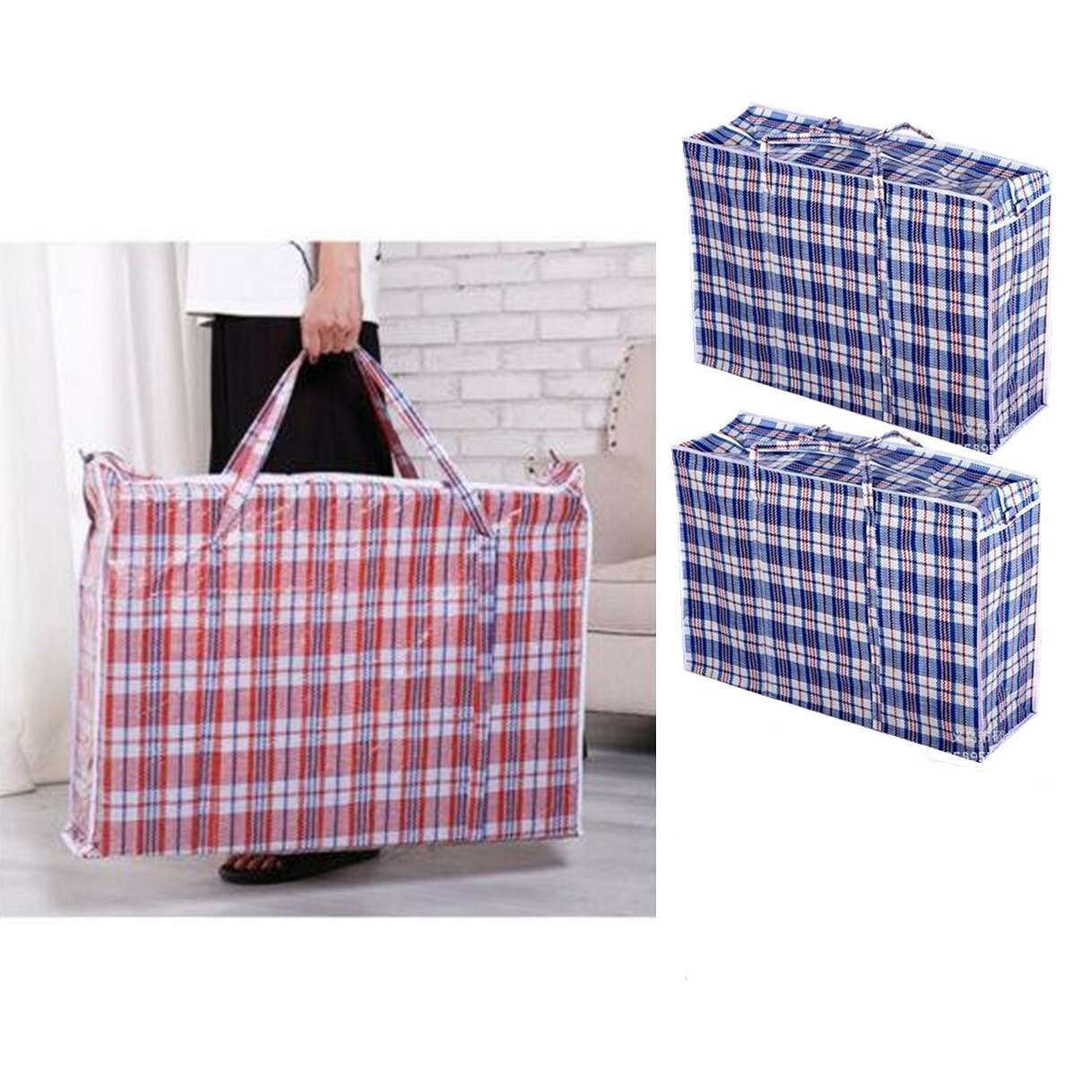 2 Pc Reusable Large Jumbo Giant plastic Laundry Bag Big Storage Zipper Bag – USA