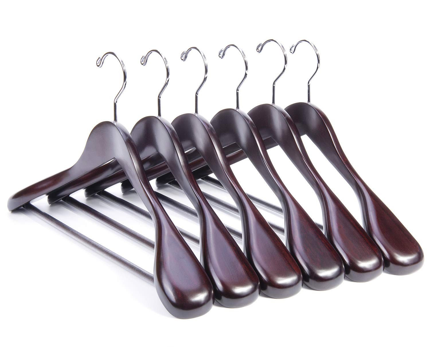 Wooden Coat Suit Hangers Womans Wood Jacket Outerwear Shirt Hangers Anti Slip Ba