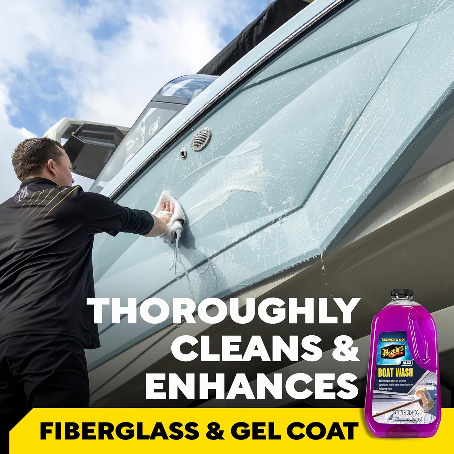 Meguiar’s M43 Marine/RV Boat Wash, pH-Balanced Boat/RV Wash for Protecting Fi…