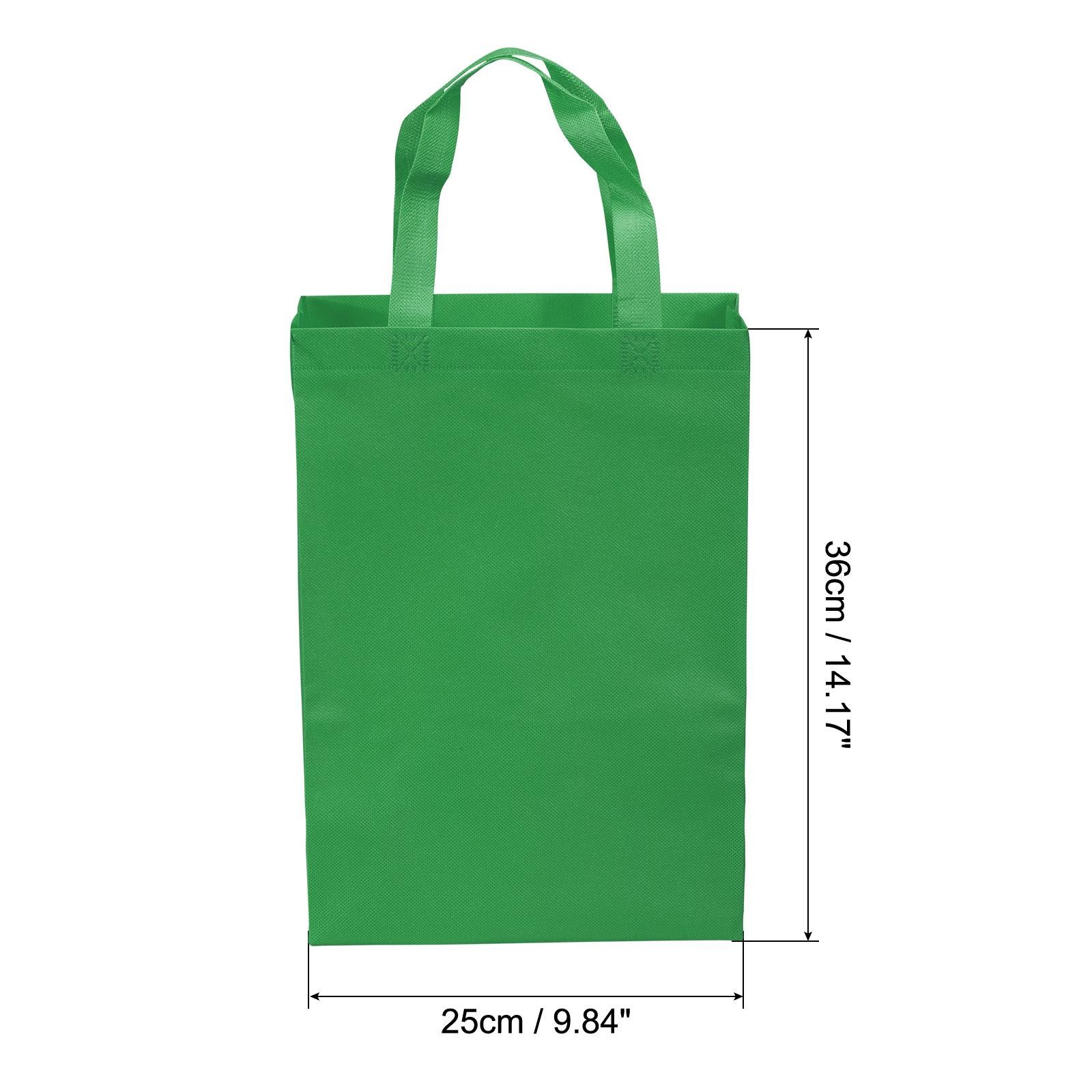 36x25cm Reusable Gift Bag, 10Pcs Vertical Style Non-Woven, Dark Green
