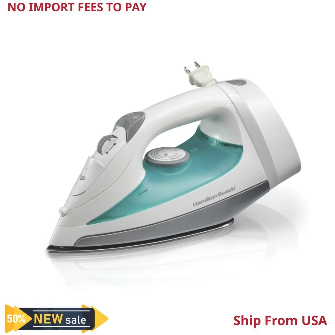 Hamilton Beach Steam Iron for Clothes with Stainless Steel Soleplate, Retractabl
