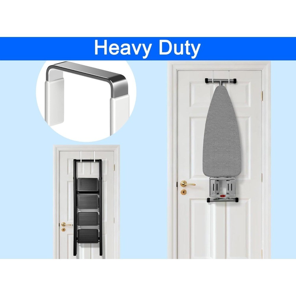 Over Door Hooks 4 Pack 5.5 Inch with Rubber Coating for Towel Robe Hanger