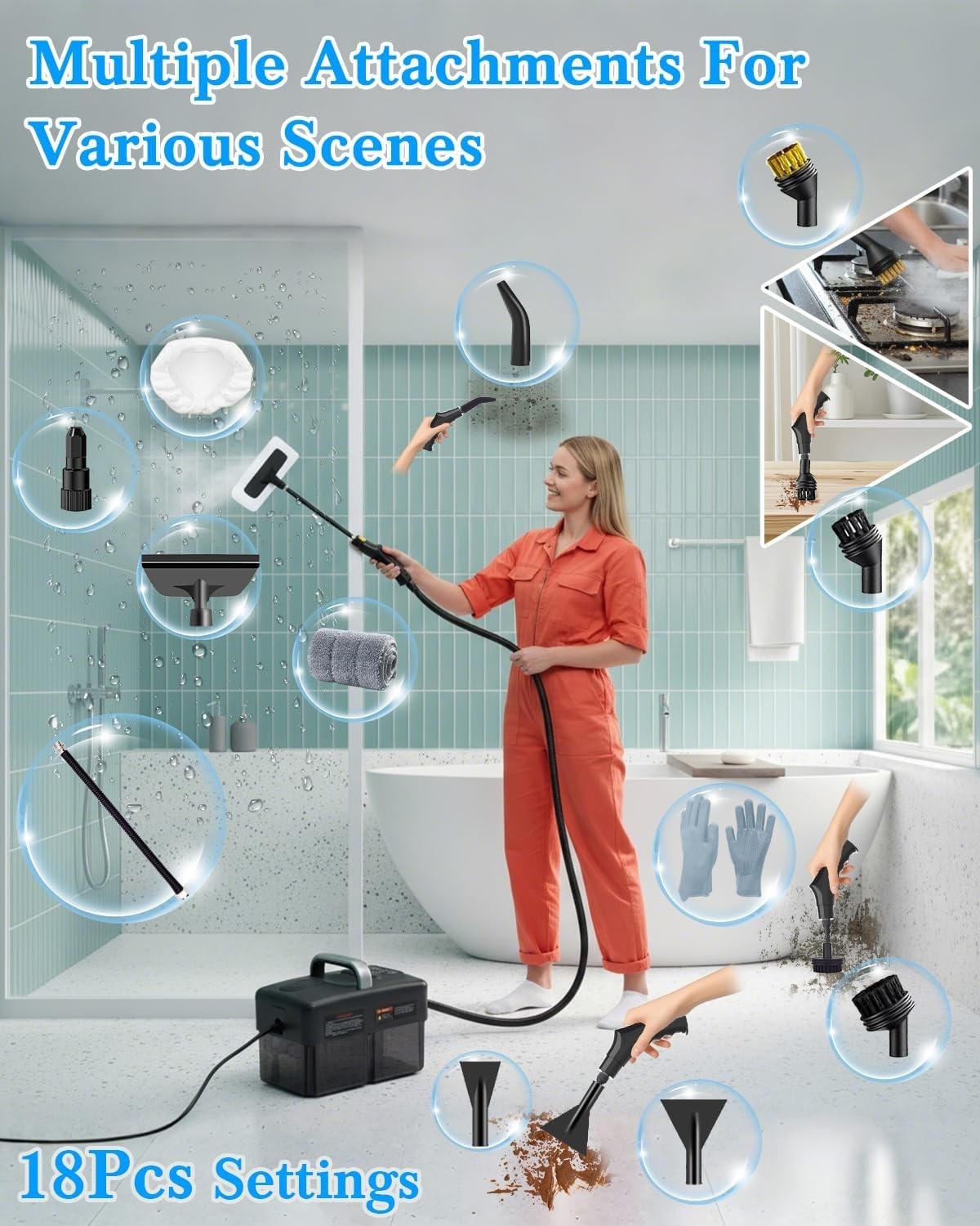 Handheld Steamer with 1600ML Tank – Fast, Efficient Cleaning for Home & Car