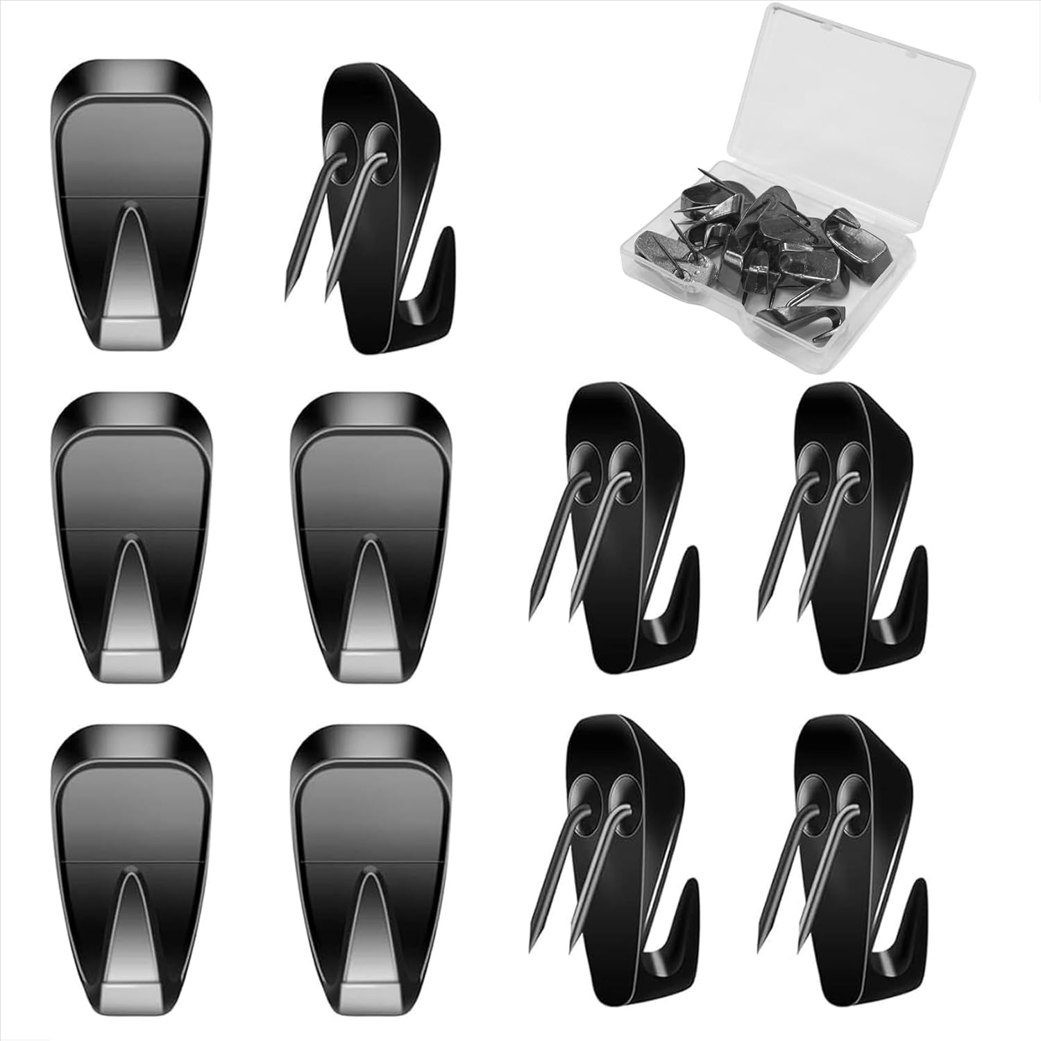 10-Pack Cubicle Hooks for Fabric Panels – Supports Up to 40 lbs (Black)