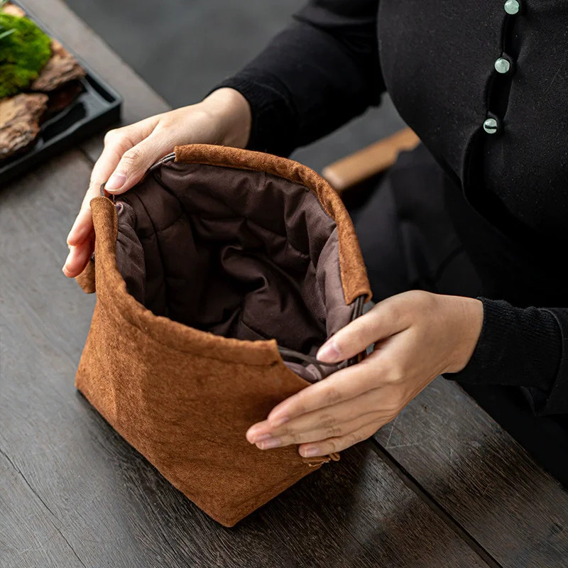 18cm Thickened Portable Travel Storage Pouch Teaset Storage Bag Shockproof Pouch
