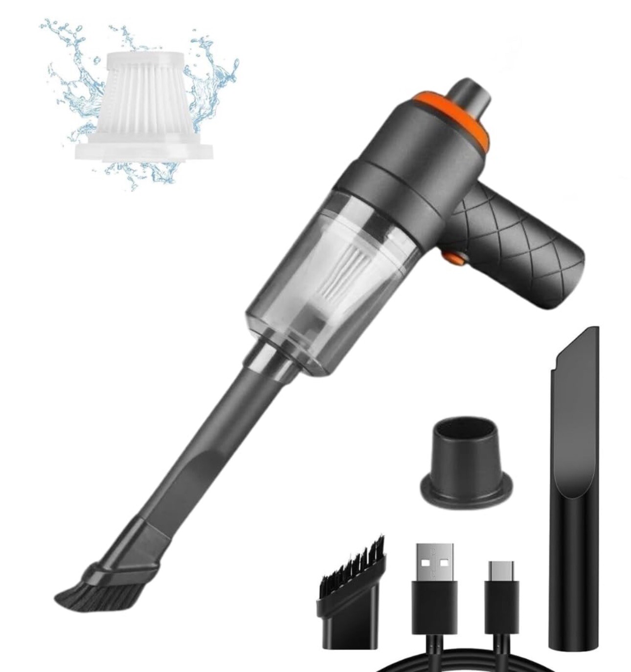 Handheld Vacuum Cordless Keyboard Cleaner Air Duster with Nozzles