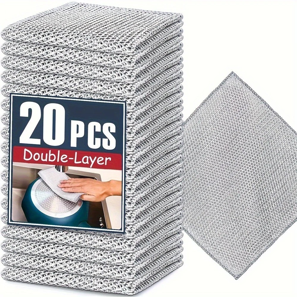 Steel Wire Cleaning Cloth Non Scratch Kitchen Dishwashing Rags
