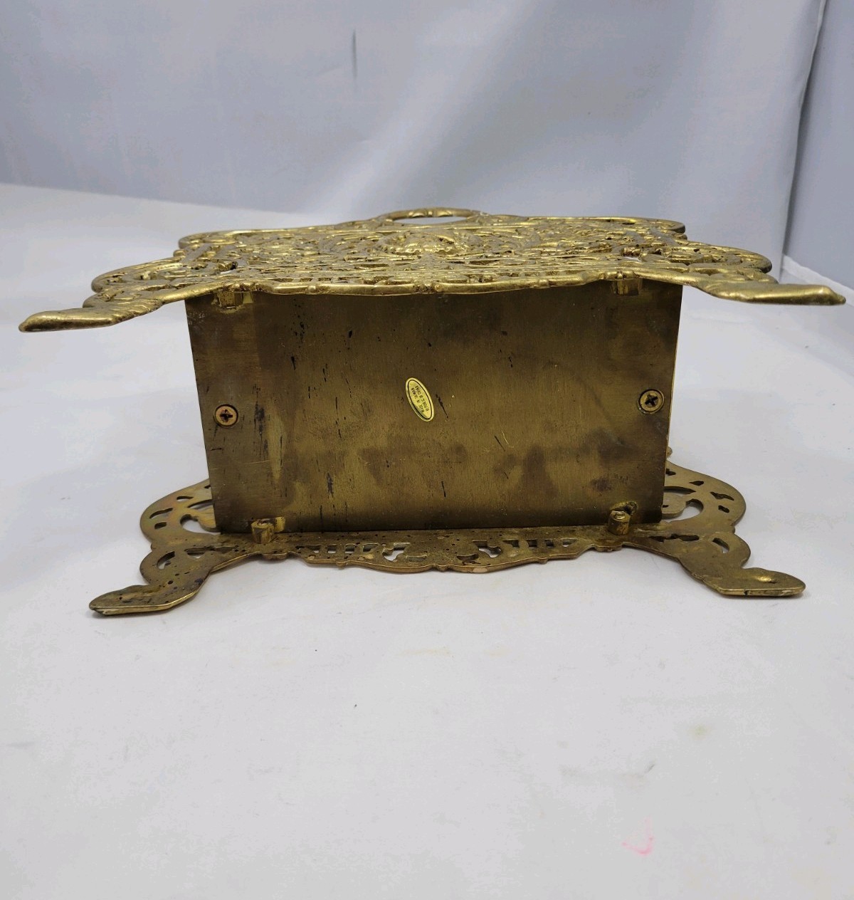 Ornate Vintage Filigree Solid Brass Magazine Book Mail Rack Holder Heavy