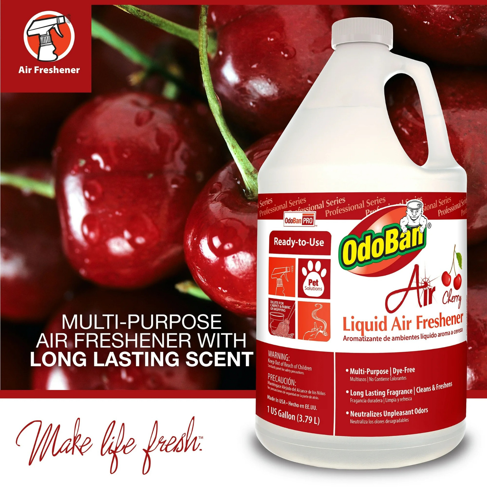 Cherry Liquid Air Freshener Odor Neutralizer Multipurpose 2 Pack 1 Gallon