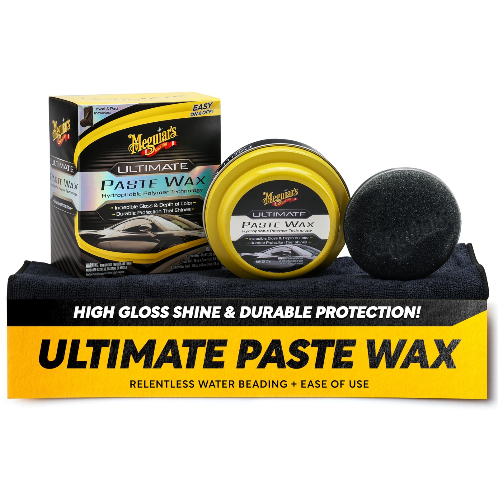 Meguiars Ultimate Paste Wax 8Oz Improved Formula Long Lasting Protection Shine