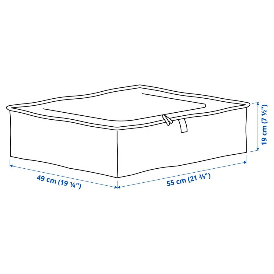 IKEA Zipper Storage Case Bag Clear -21 ¾ ” x 19 ¼ ” x 7 ½ ” Under Bed,1PC New