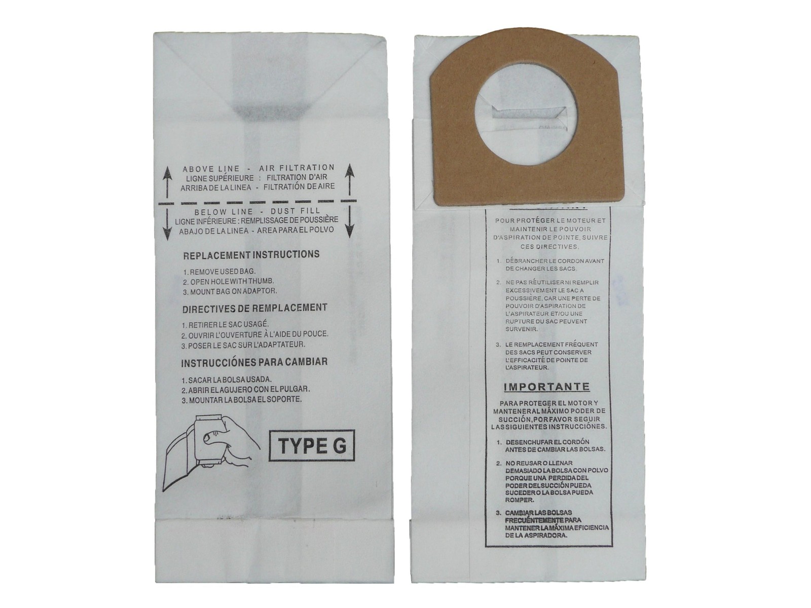Replacement Vacuum Cleaner Bags Designed to Fit Royal Type G Hand Vacuums 3 Pack