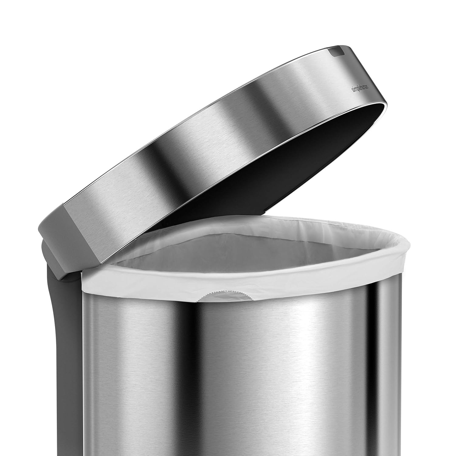 Simplehuman 45 Liter / 12 Gallon Semi-Round Automatic Sensor Trash Can, Brushed