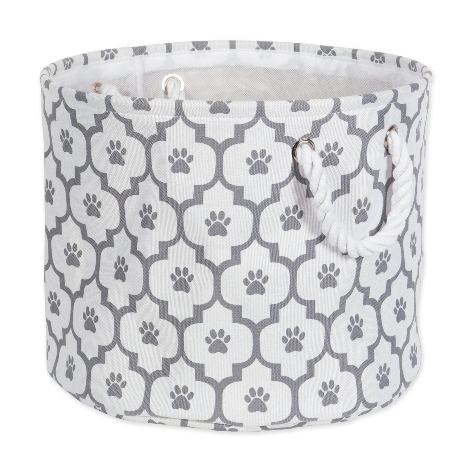Target Small Round White Gray Pet Storage Basket 9×12 Stylish and Functional