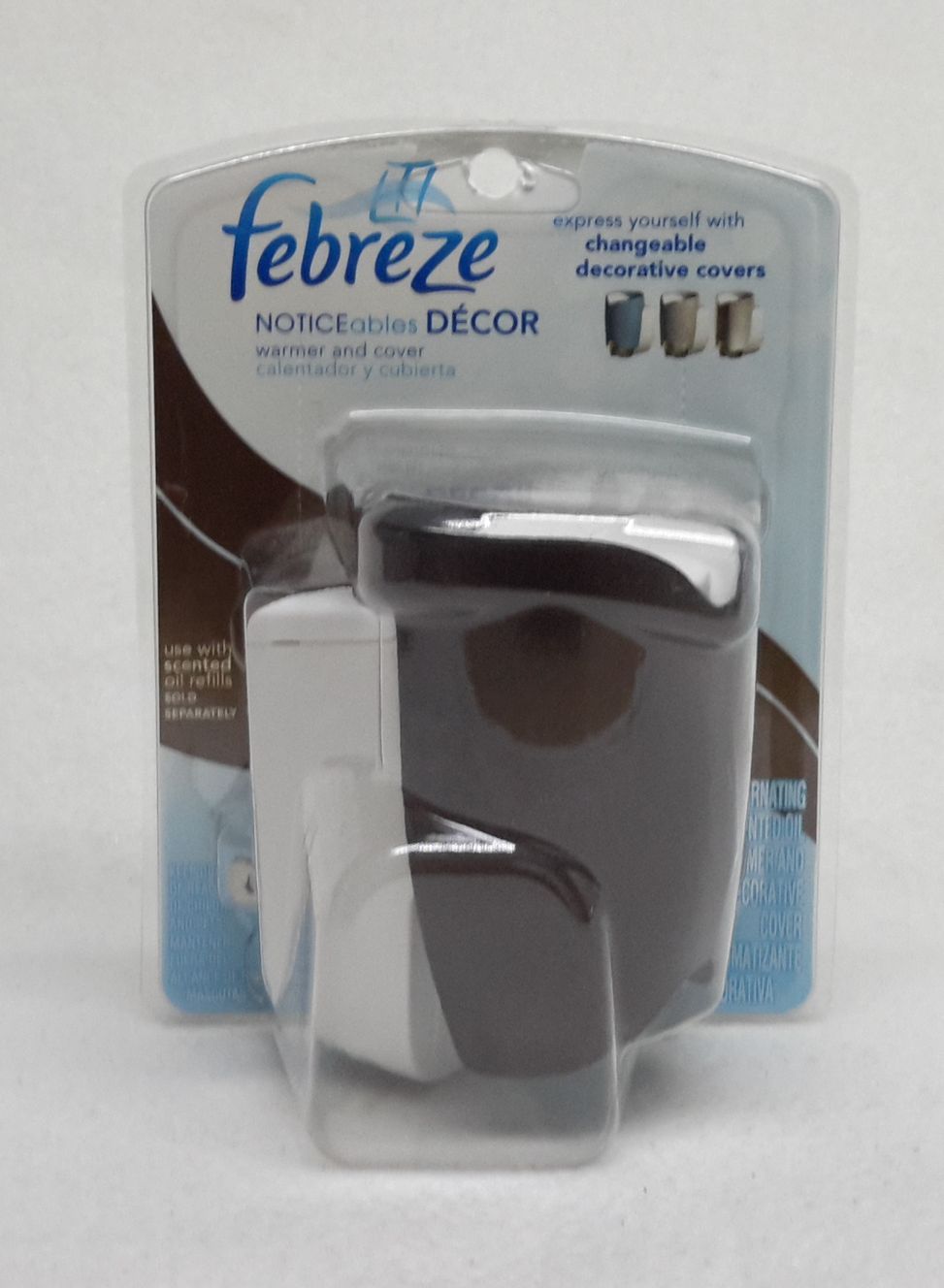 1 Febreze Noticables Decor Warmer & Changeable Covers DARK BROWN Color