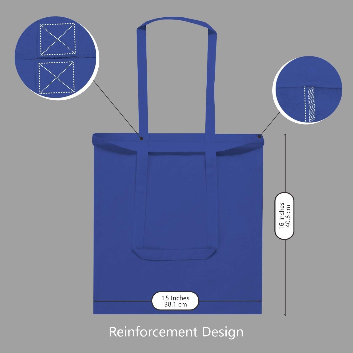 Lightweight 5-Pack of Durable Blue Cotton Shopping Bags for Sustainable Living
