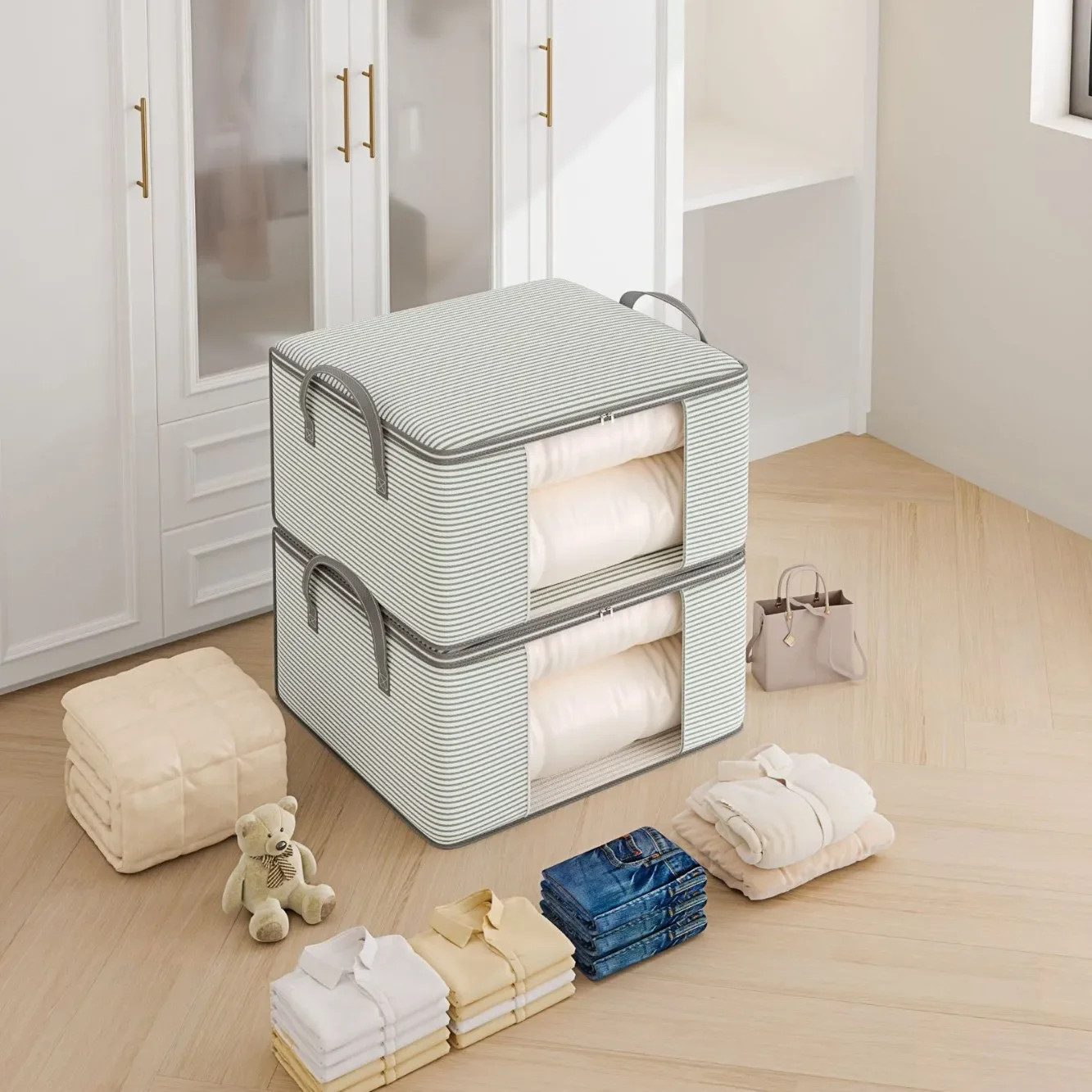 Household Large Foldable Storage BagClothingQuiltAnd Miscellaneous Items Storage