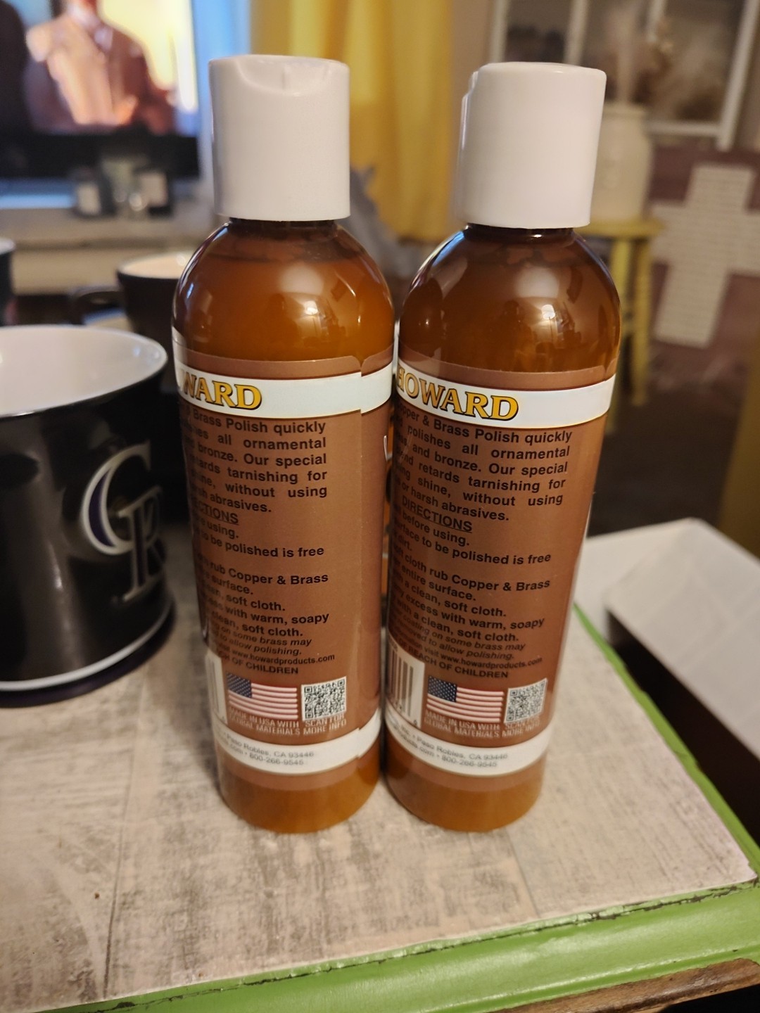 (2) Howard Pine-Ola Copper & and Brass Polish 8 oz Bottles Lot Of 2