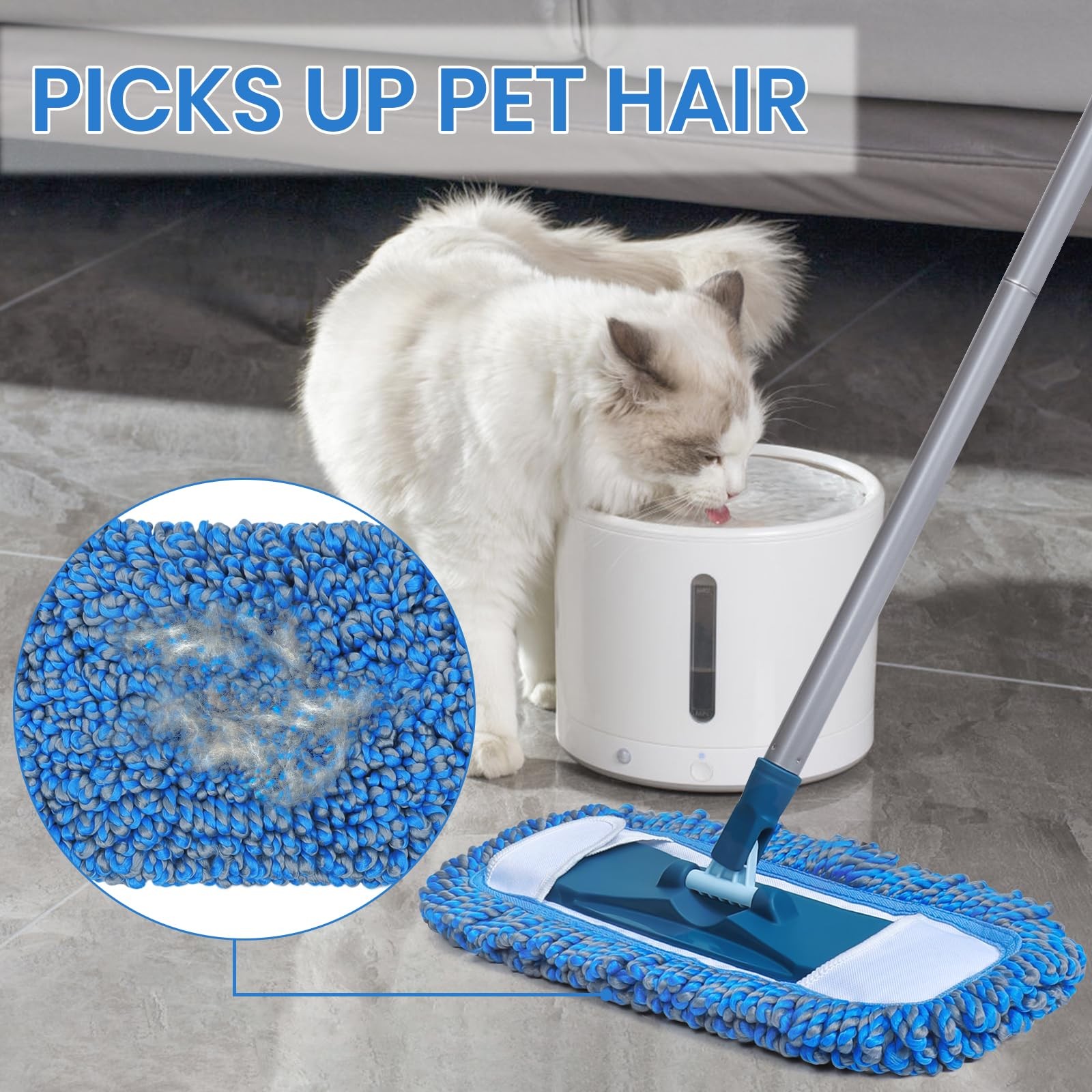 2 Pack Microfiber Mop Pad for Dry Dusting Wet Mopping (Dust Mop :B0CM8Z8Y2P)