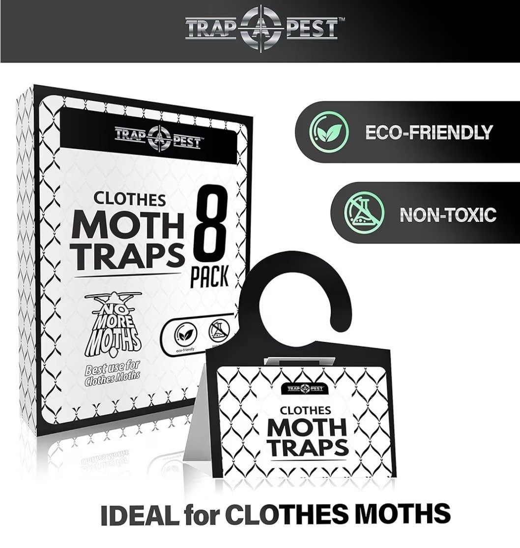 Clothing Moth Traps – 8 Pack – Non Toxic Moth Traps for Clothes with Pheromone..