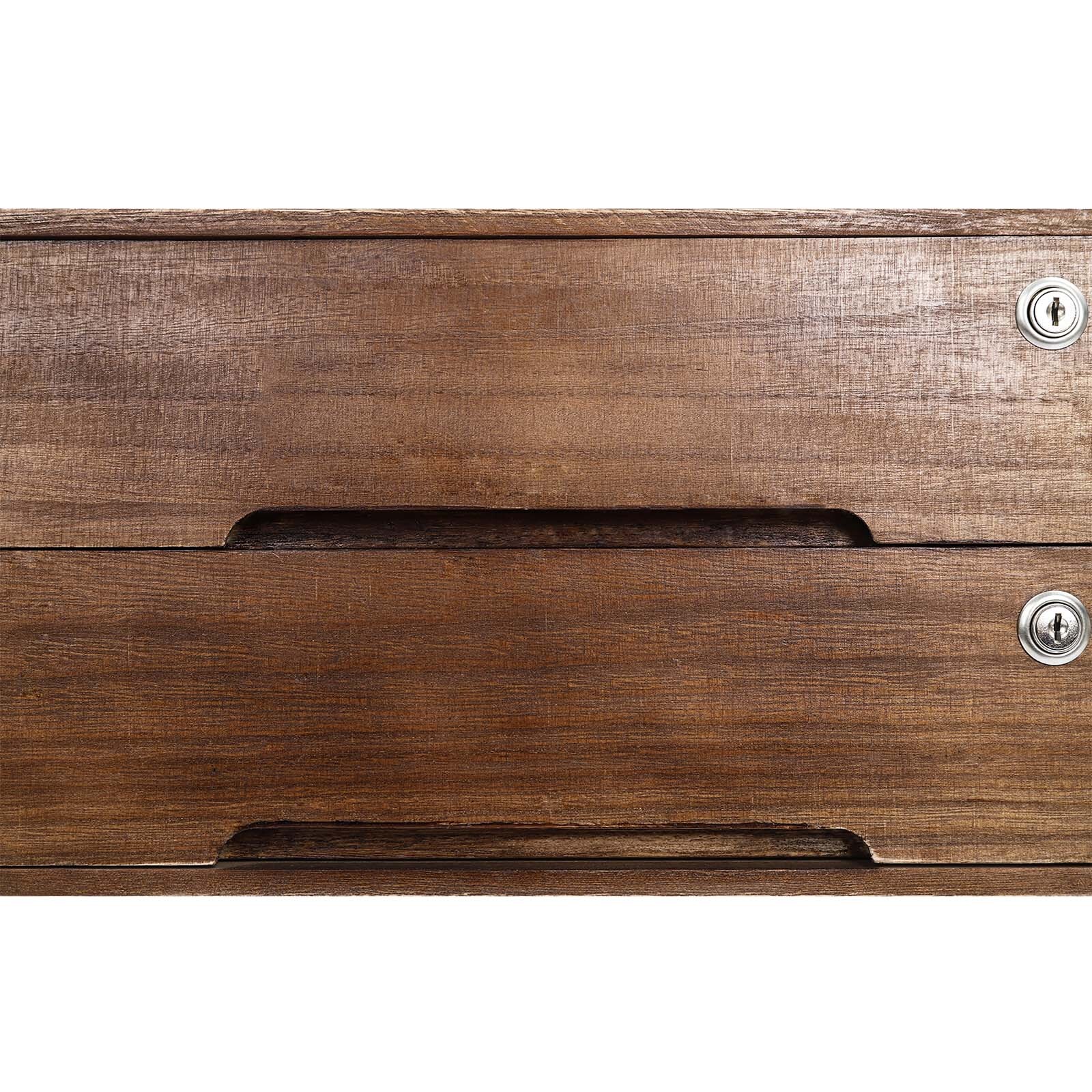 Wooden Desktop Jewelry Drawer Storage Box Table Cabinet Holder Organizer Chest